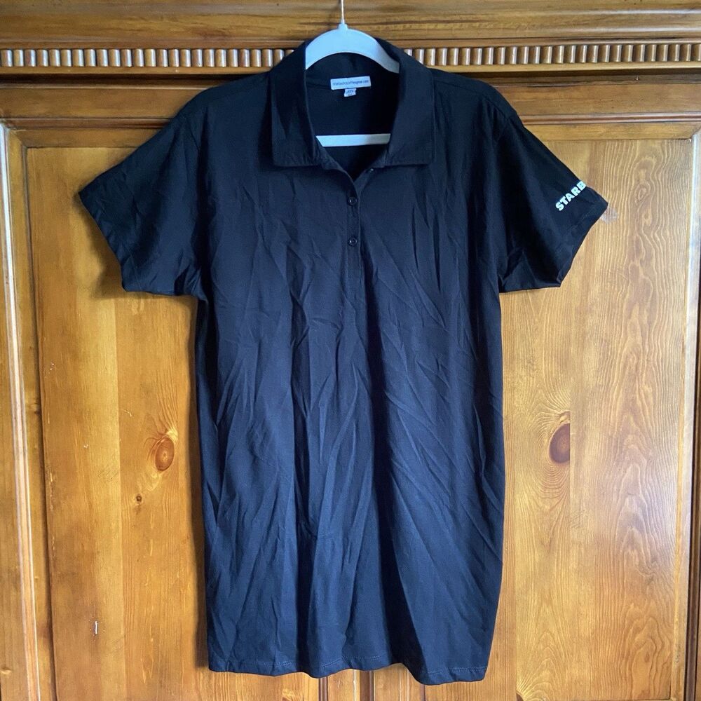 Starbucks Women’s Employee Polo Shirt Size 3XL Black Coffee Gear 100% Cotton Top